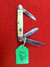 K126: Keen Kutter Cracked Ice #889 Stockman Knife 3 Blades