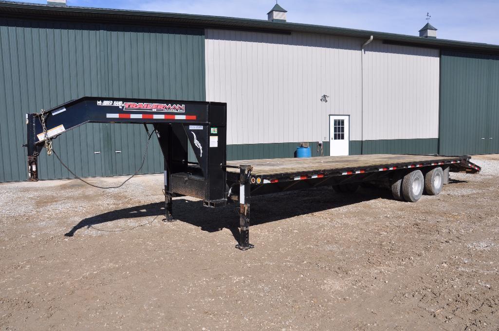 '13 Trailerman 30' gooseneck flatbed trailer