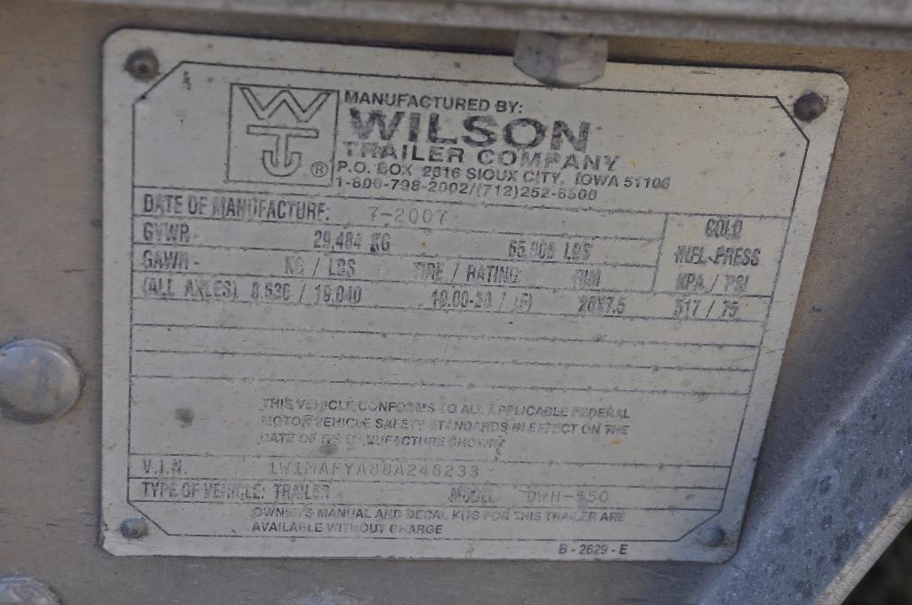 '08 Wilson DWH550 41' hopper bottom trailer