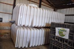 (2) 2,400 gal. horizontal poly tanks