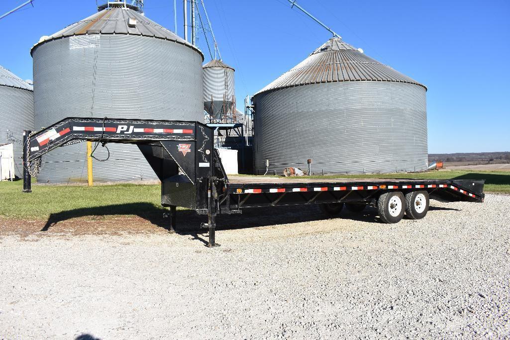 '11 PJ 25' tandem axle gooseneck flatbed trailer