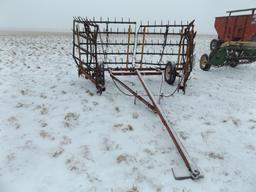 16' 4-section harrow on Lindsay cart