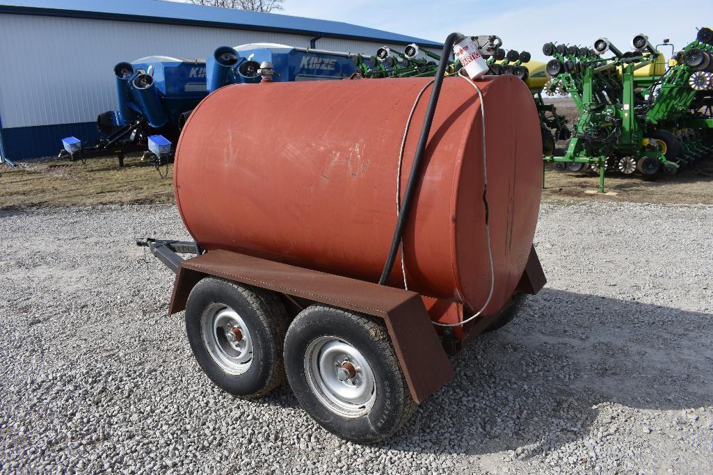 500 gal. fuel tank on tandem axle trailer