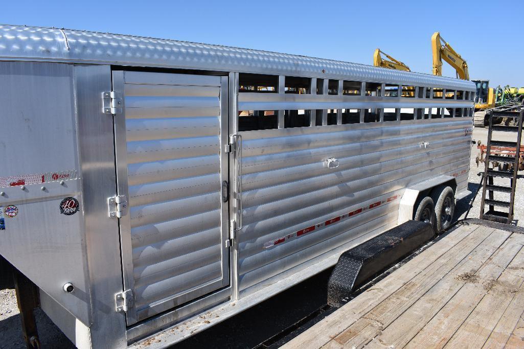 15 Kiefer 7'x24' aluminum livestock trailer