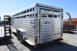 15 Kiefer 7'x24' aluminum livestock trailer
