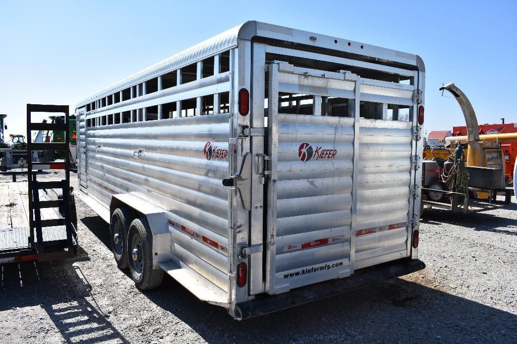 15 Kiefer 7'x24' aluminum livestock trailer