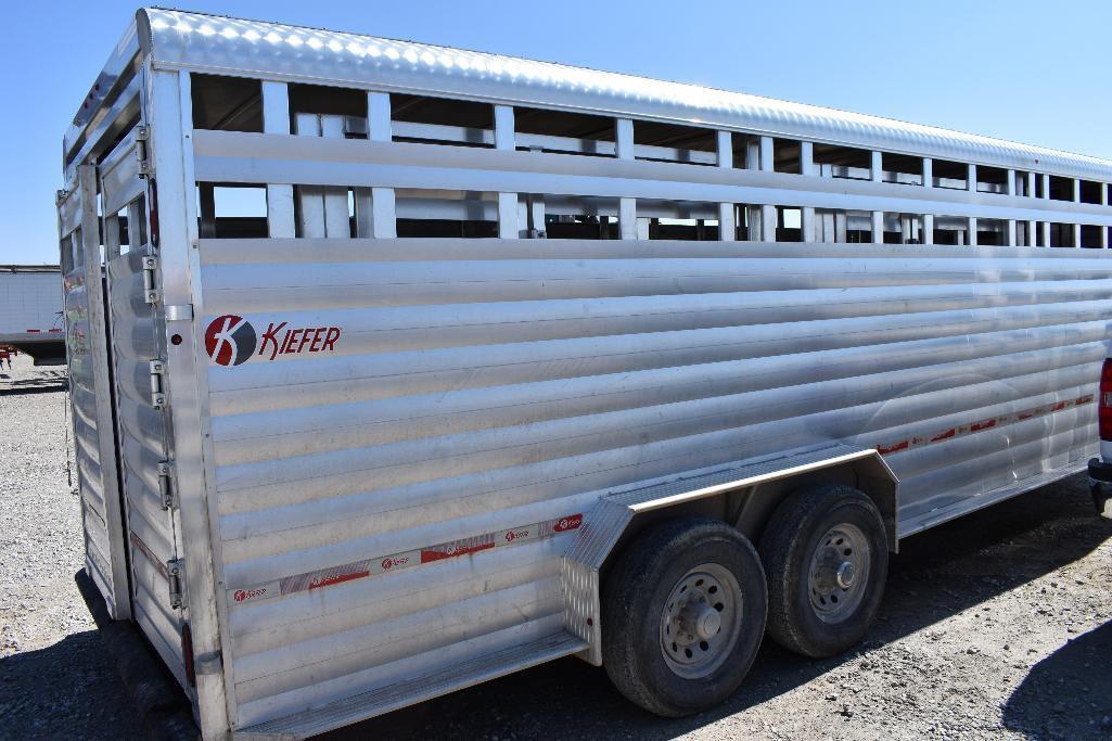 15 Kiefer 7'x24' aluminum livestock trailer