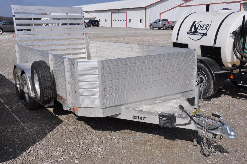 12 Aluma 8214-35 14' aluminum flatbed trailer