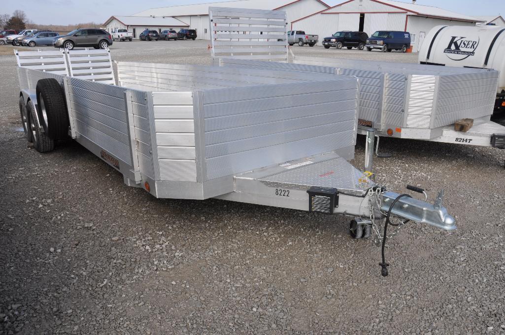 12 Aluma 8222H 22' aluminum flatbed trailer