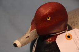 PJK REDHEAD DRAKE WOODEN DECOY