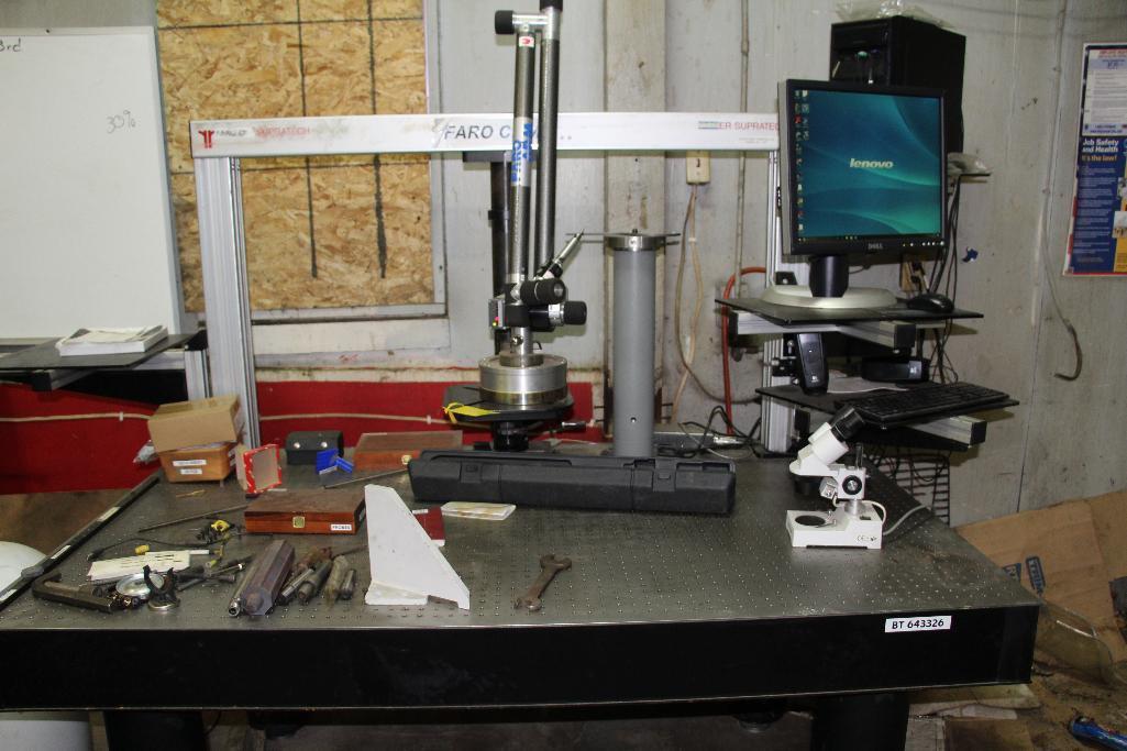 Faro CMM computer automated measuring system, complete w/ Lenovo computer, lay out table, portable