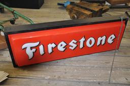 FIRESTONE DOUBLE-SIDED LIGHTED SIGN