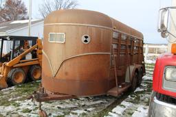 1983 Show Me 7'x 16' tandem axle bumper hitch livestock trailer