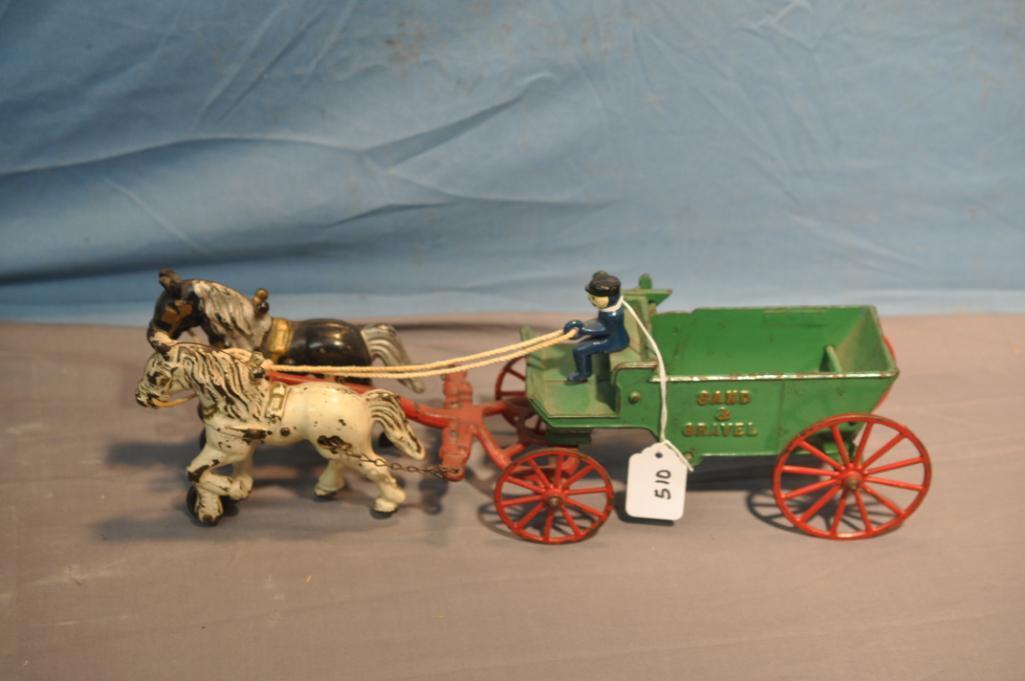 CAST IRON HORSE AND WAGON