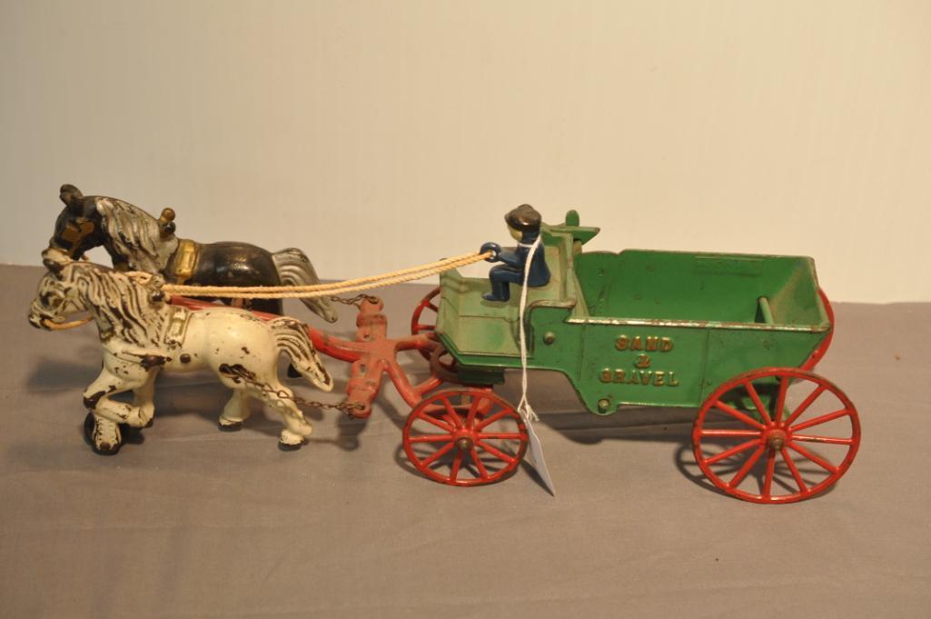 CAST IRON HORSE AND WAGON