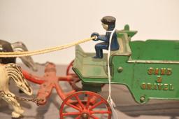 CAST IRON HORSE AND WAGON