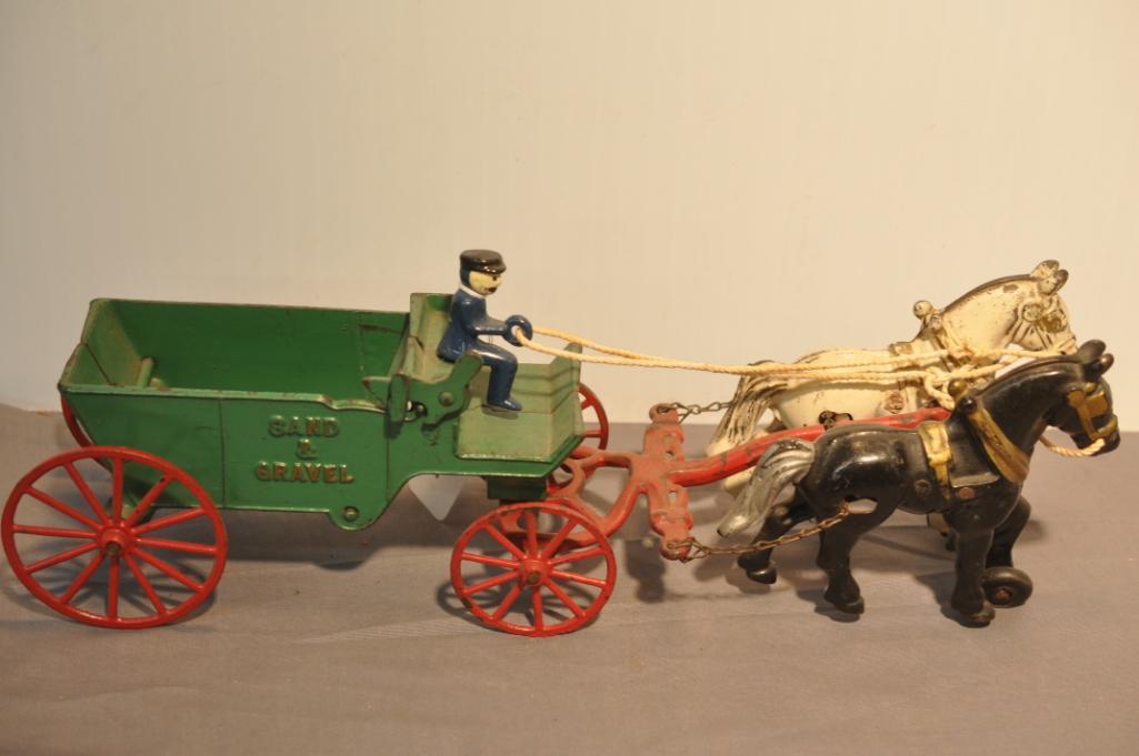 CAST IRON HORSE AND WAGON