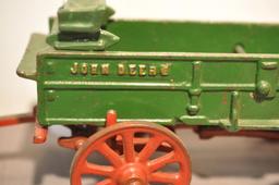 CAST IRON JOHN DEERE HORSE AND WAGON