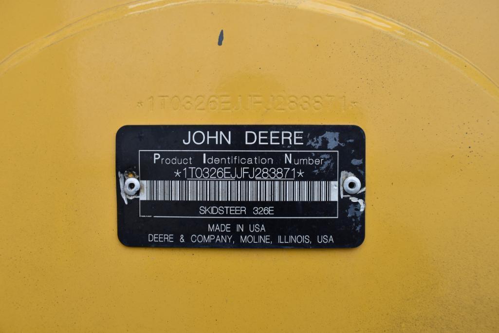 2015 John Deere 326E skidsteer