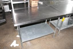 Stainless prep table w/ under storage