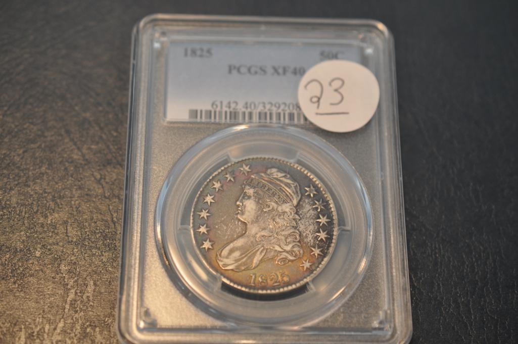 1825 PCGS XF40 CAPPED BUST HALF