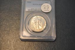 1939 PCGS AU58 WALKING LIBERTY HALF