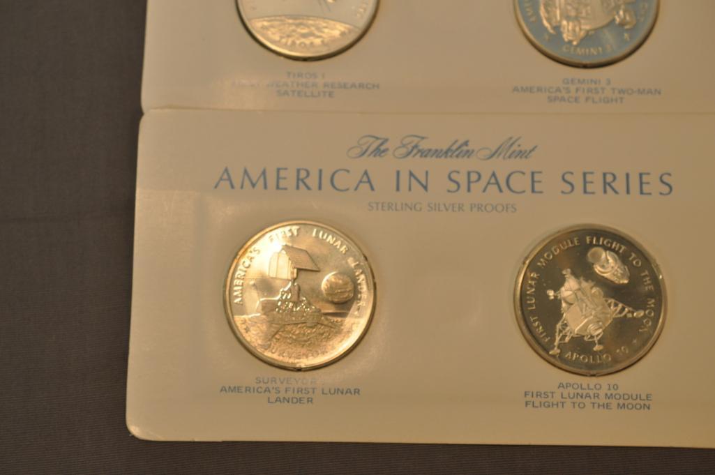 (22) FRANKLIN MINT AMERICA IN SPACE STERLING PROOFS