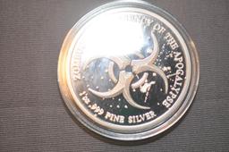 ZOMBUCKS BARBER ONE OUNCE PROOF SILVER ROUND