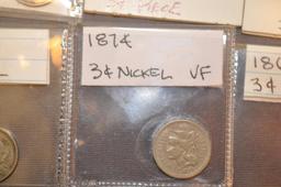 (16) 3-CENT NICKEL PIECES