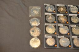 COLLECTION OF SILVER MEDALLIONS & OTHER TOKENS