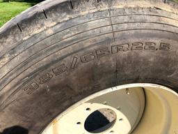 Double Coin 385/65R22.5 tire and wheel