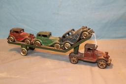 Austin truck and trailer w/3 cars