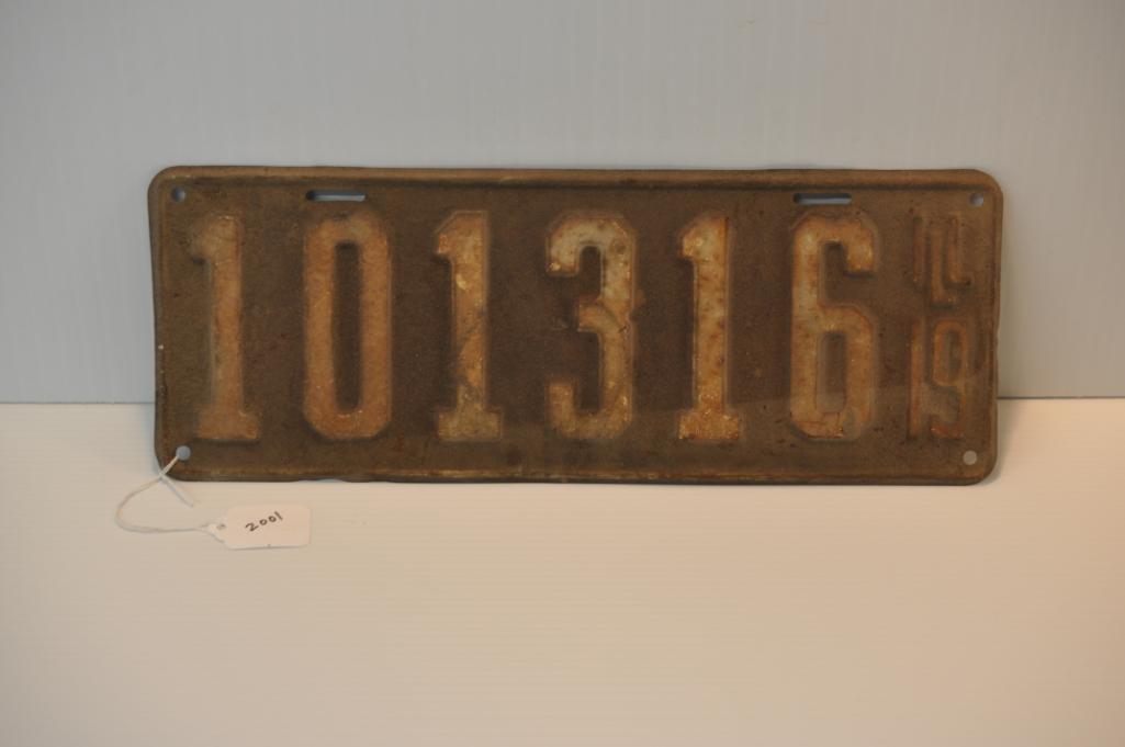 1919 ILLINOIS LICENSE PLATE