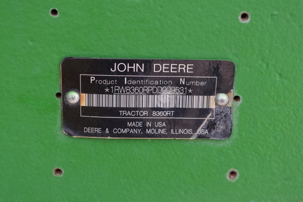 2013 John Deere 8360RT track tractor