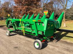 2013 JD 606C 6 row 30" corn head, hyd. deck plates, height sensors, (2) stalk stompers, SN