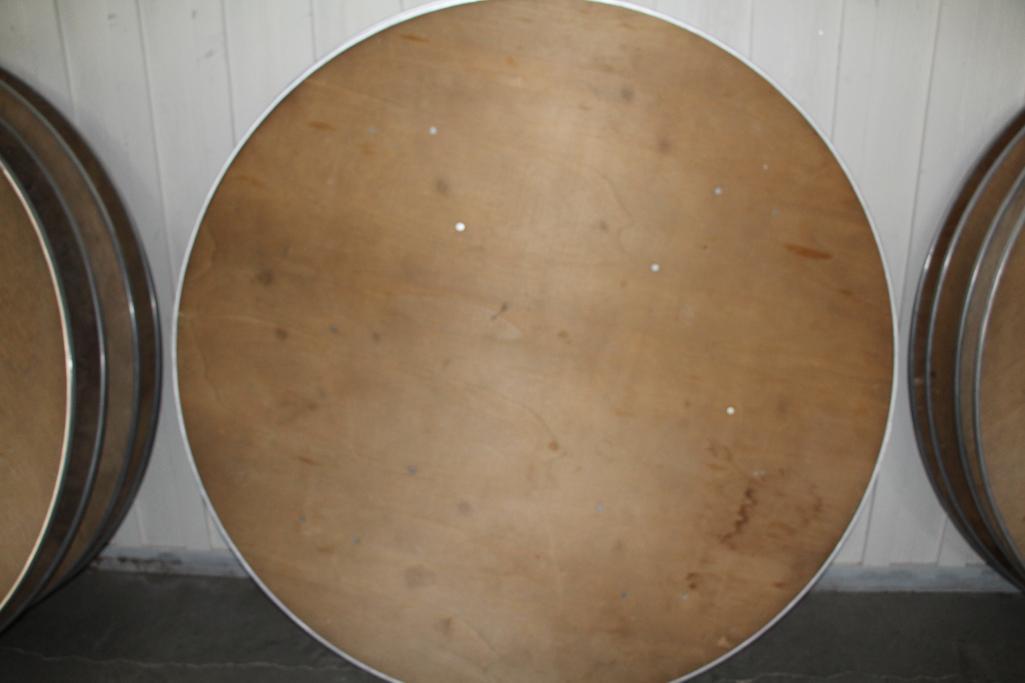 (4) 6' diameter wooden tables