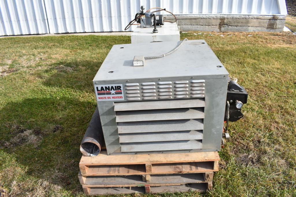 Lanair waste oil heater, 100 gal. supply tank