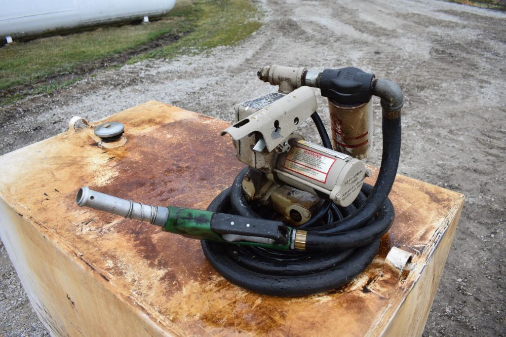 190 gal. fuel transfer tank, 20 GPM pump, auto shutoff nozzle