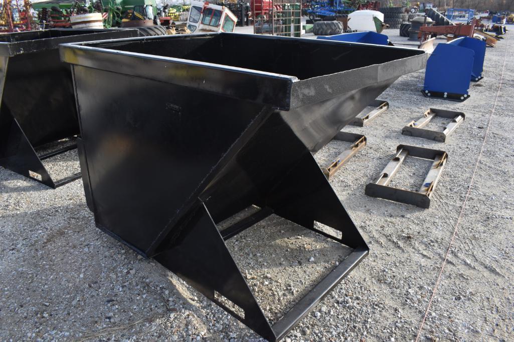 4' x 5' skid loader-mounted trash or metal bin