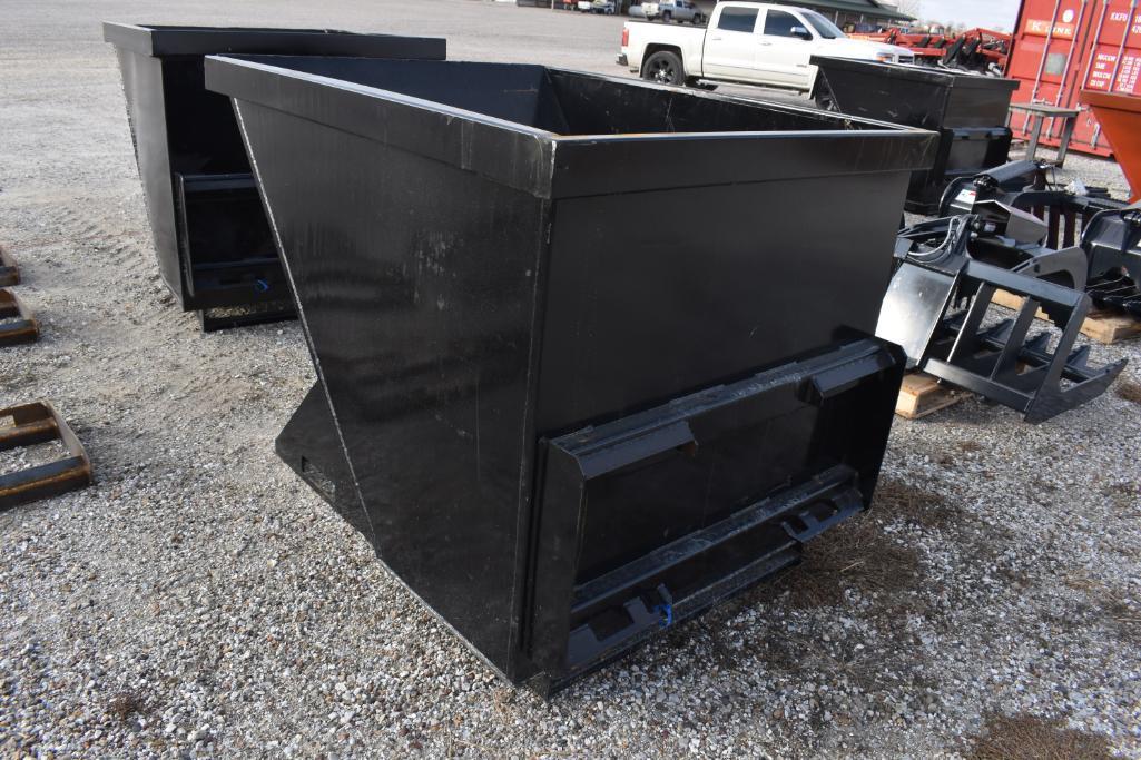 4' x 5' skid loader-mounted trash or metal bin