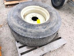 425/60R225 truck tire on rim