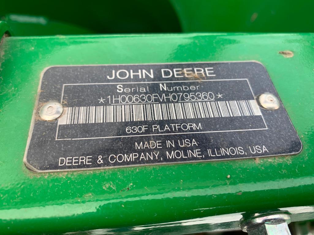 2017 John Deere 630F 30' HydraFlex platform