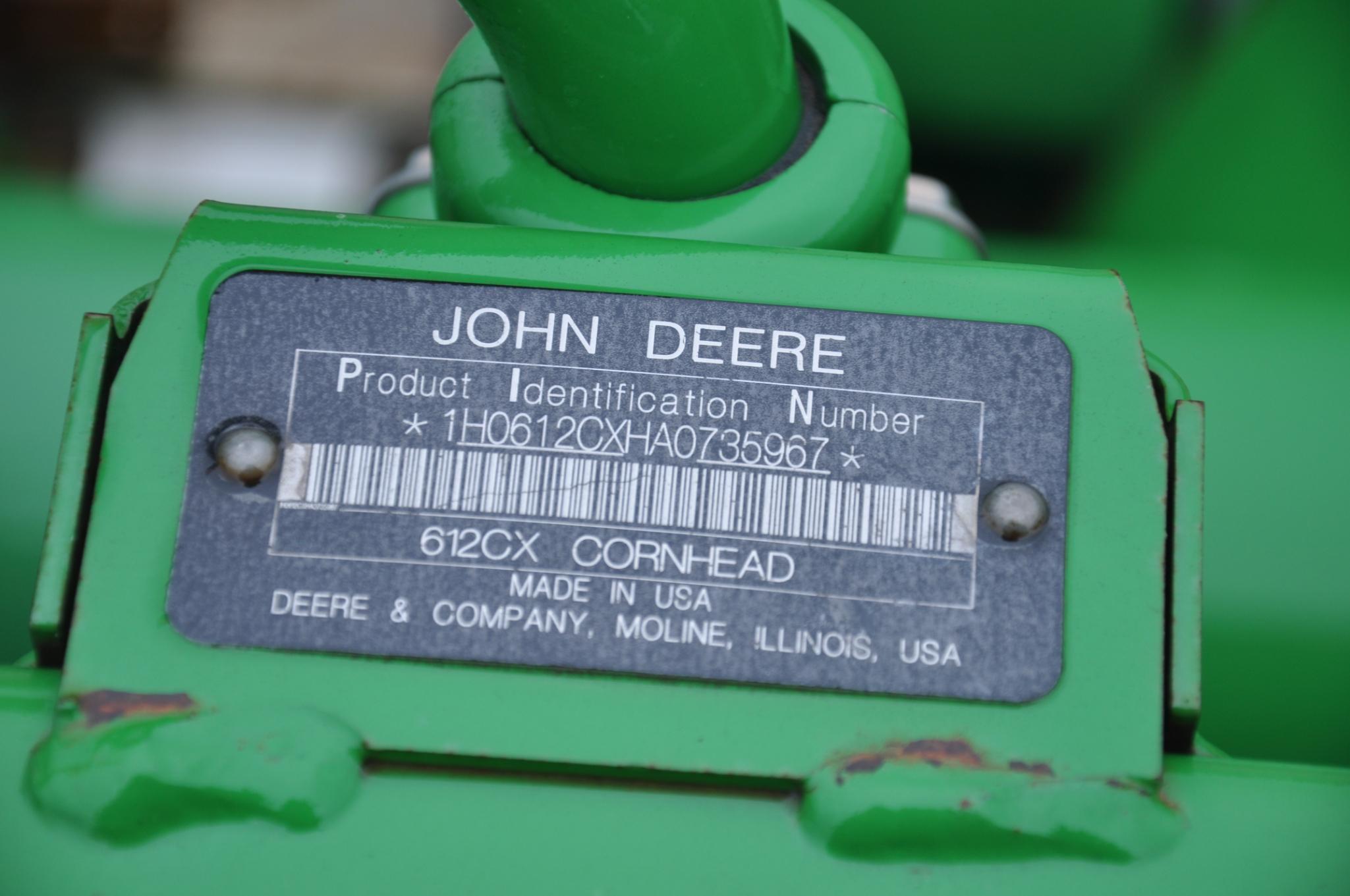 2010 John Deere 612C 12 row 30" corn head