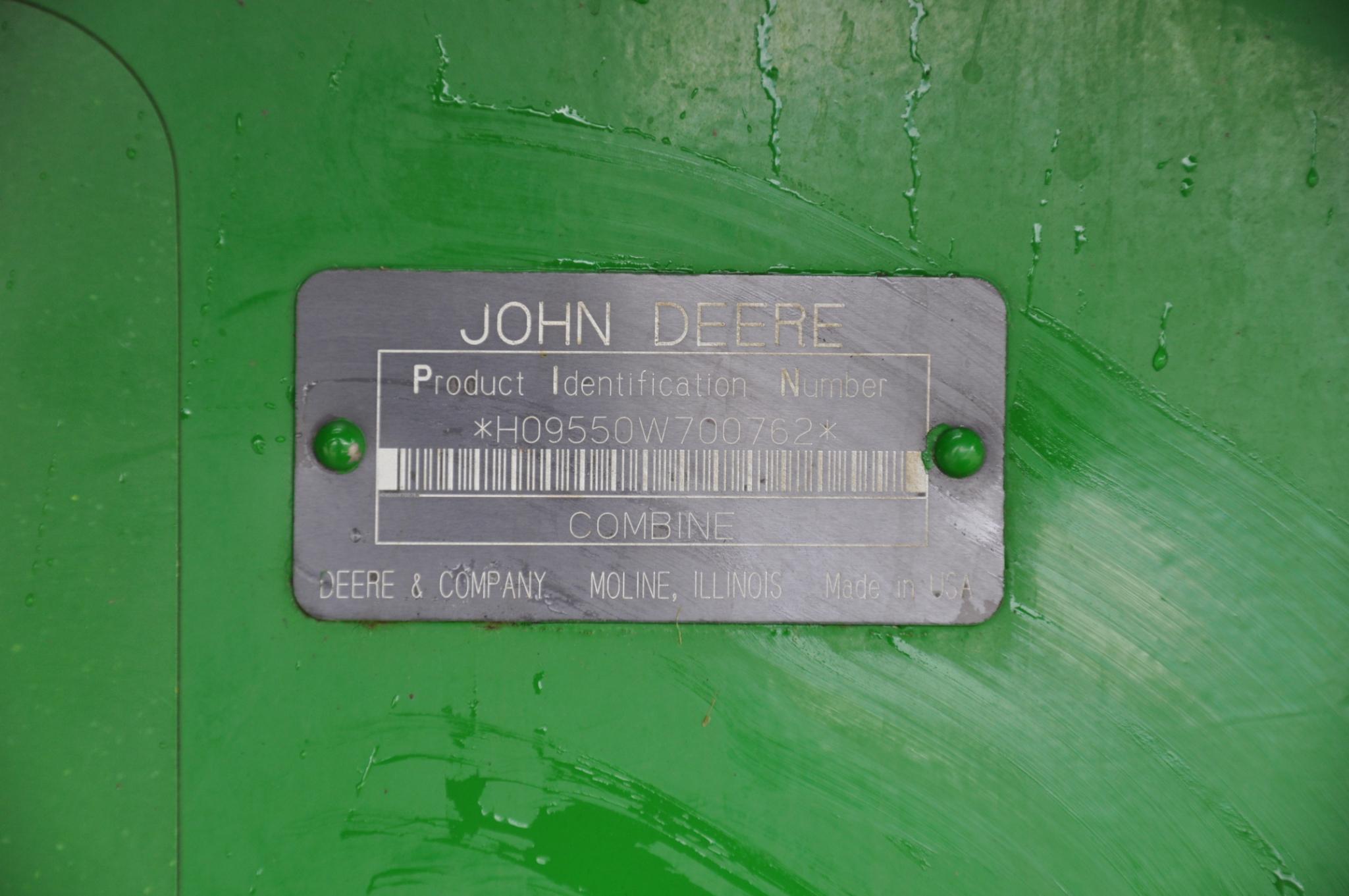 2003 John Deere 9550 2wd combine
