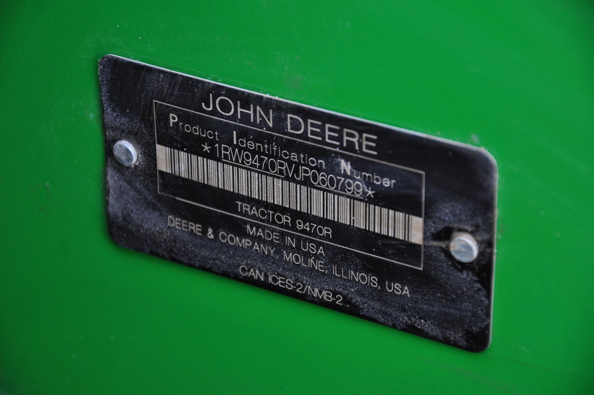 2018 John Deere 9470R 4WD tractor