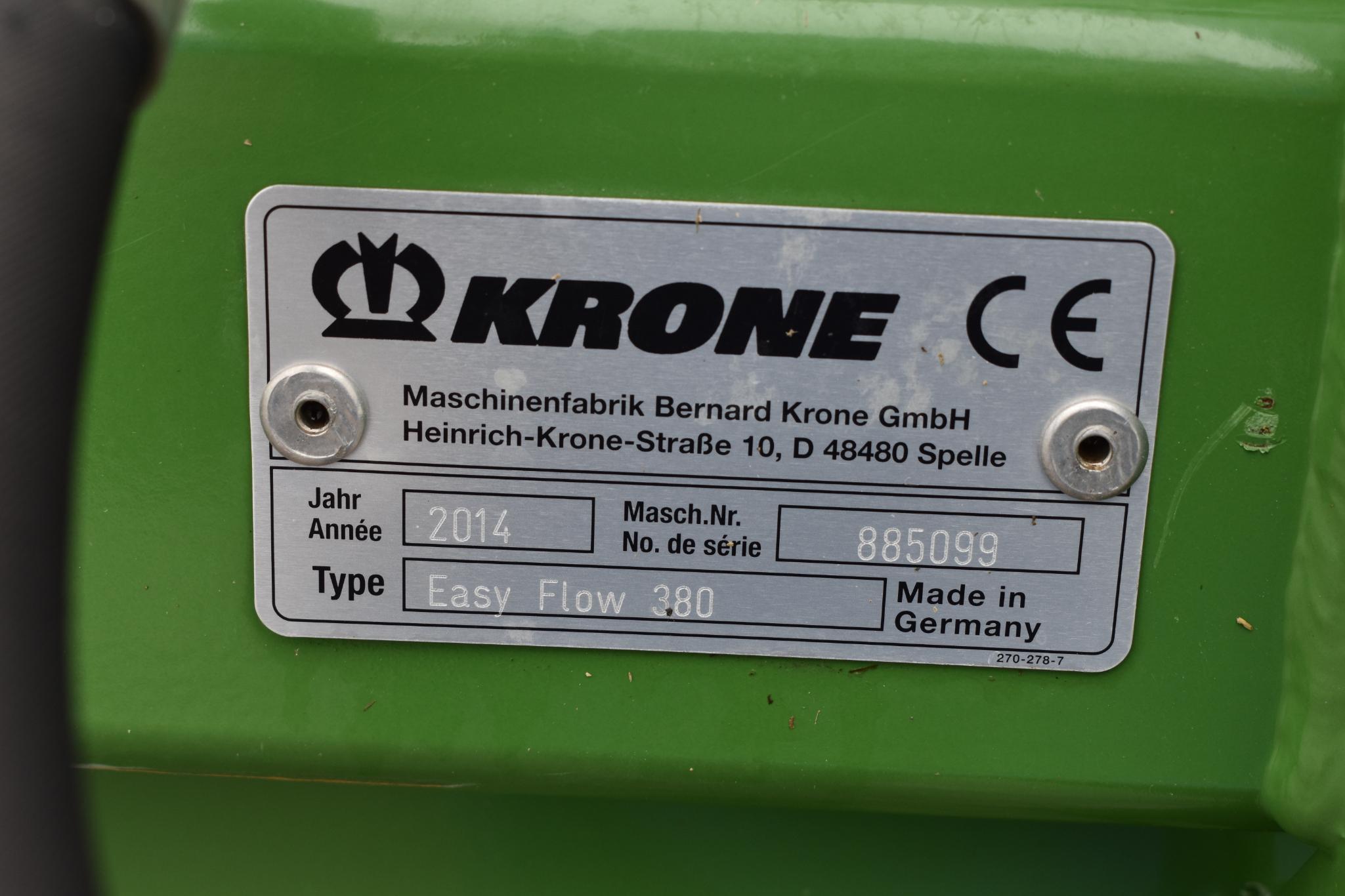 2014 Krone EasyFlow 380 12'6" pickup head