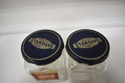 (2) Standard Motor Products glass screw jars