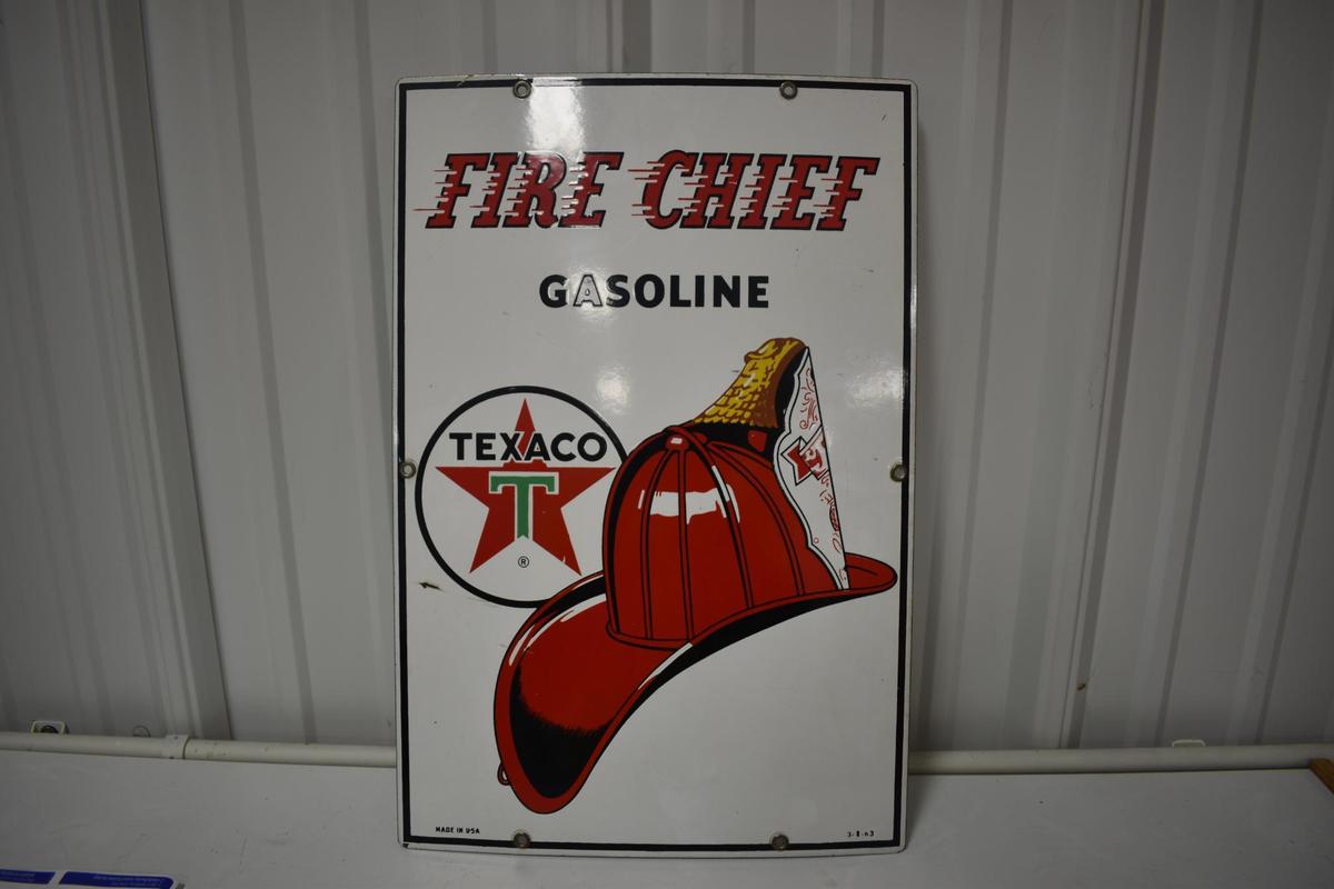 Texaco Fire Chief metal sign