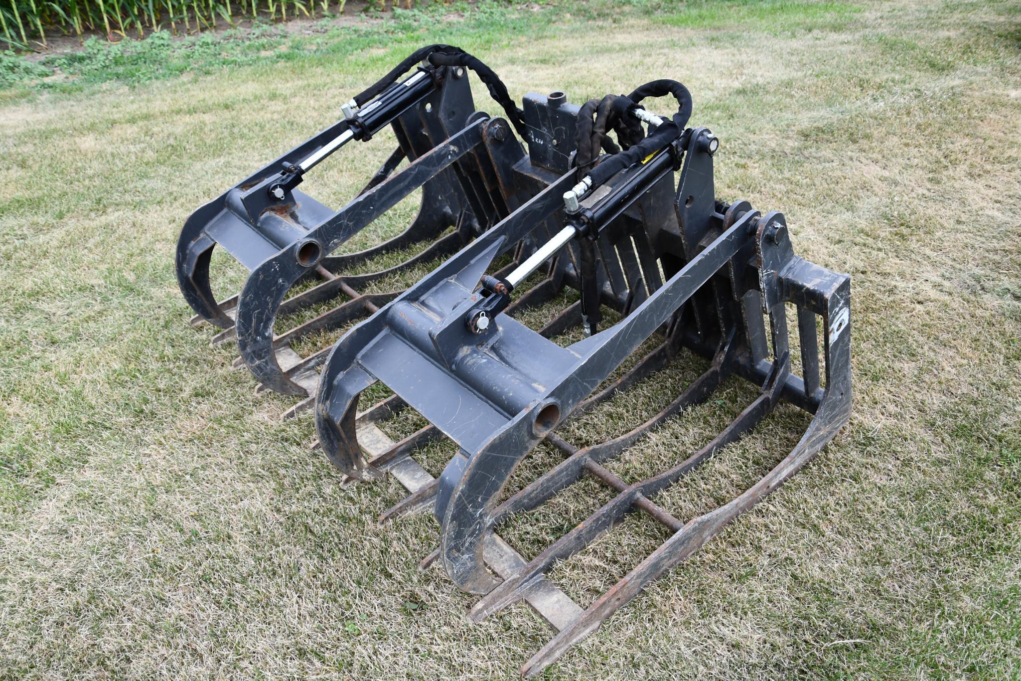 68" skid steer bucket w/ grapple forks