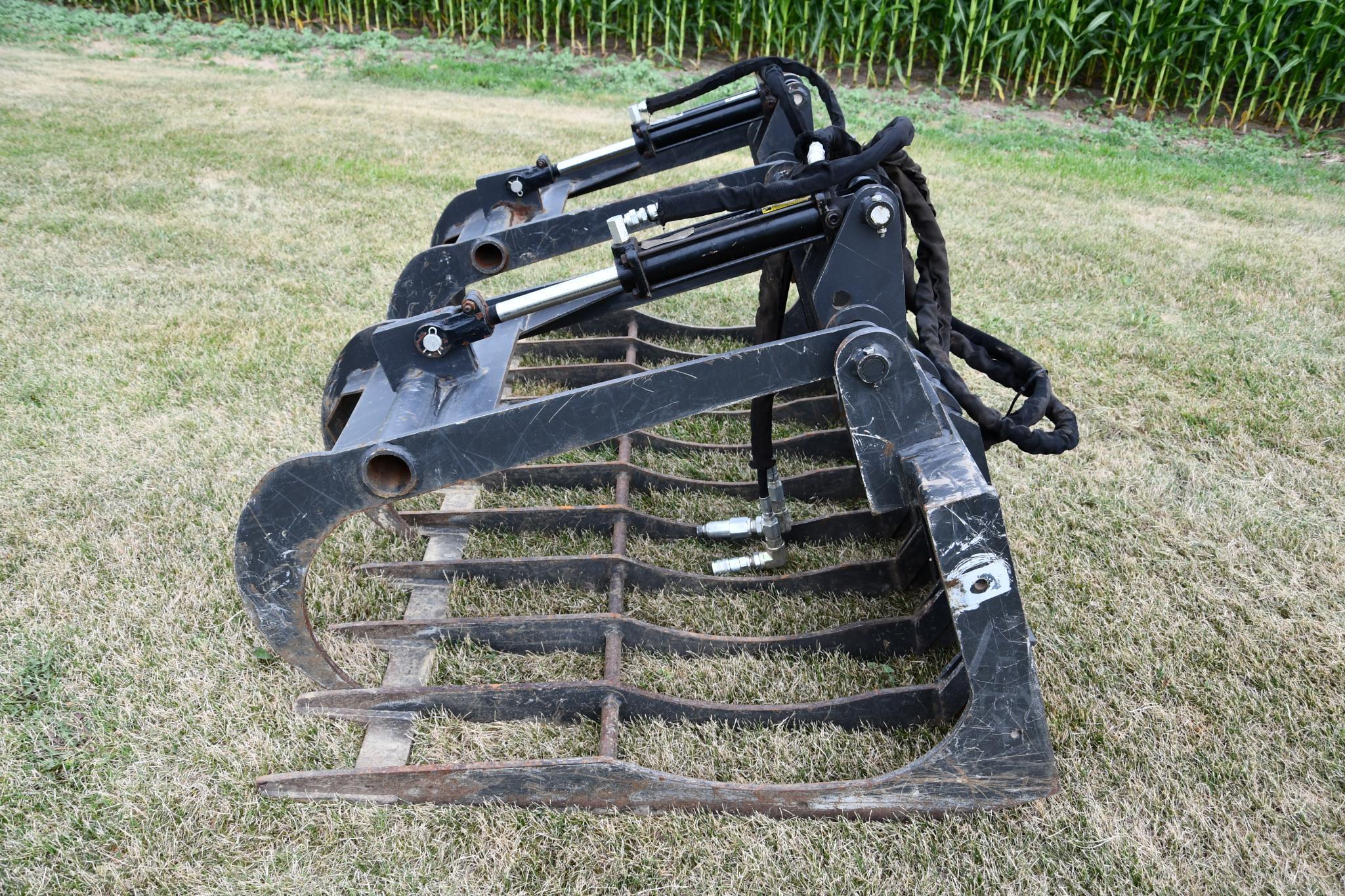 68" skid steer bucket w/ grapple forks